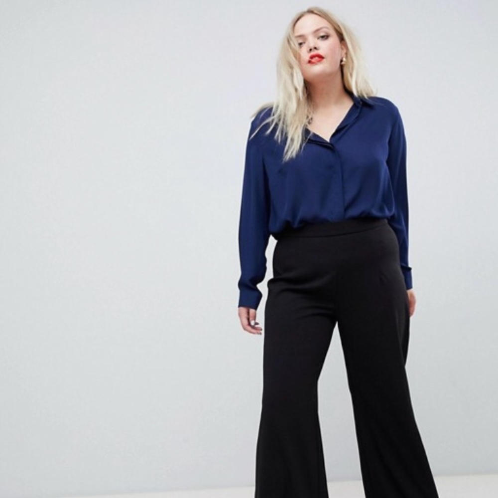 NWT ASOS curve hi-rise wide leg fit pants size 14